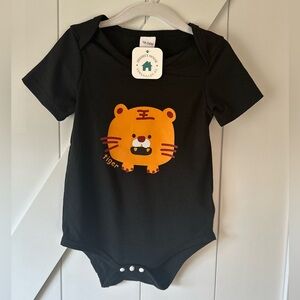 Boys Onesie ~ Black with Orange Tiger - Size 18-24 months